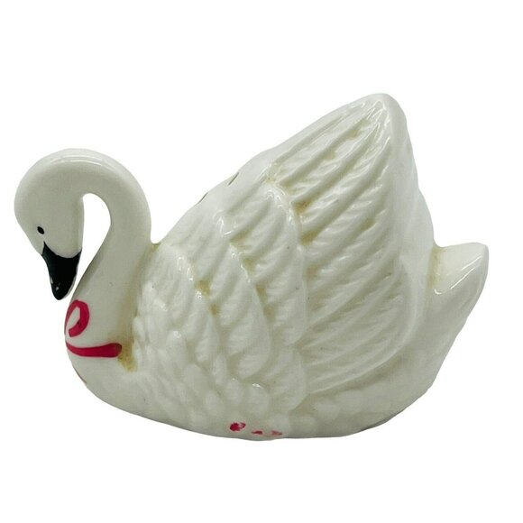 Vintage Swan Together Always Salt Pepper Shaker Shiking Japan Ceramic - Picture 7 of 15